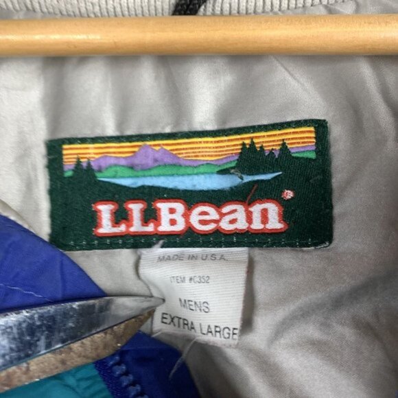 LL Bean Penobscot Parka Mens XL Tall Blue Green Hooded Full Zip Made In USA VTG - Picture 5 of 16